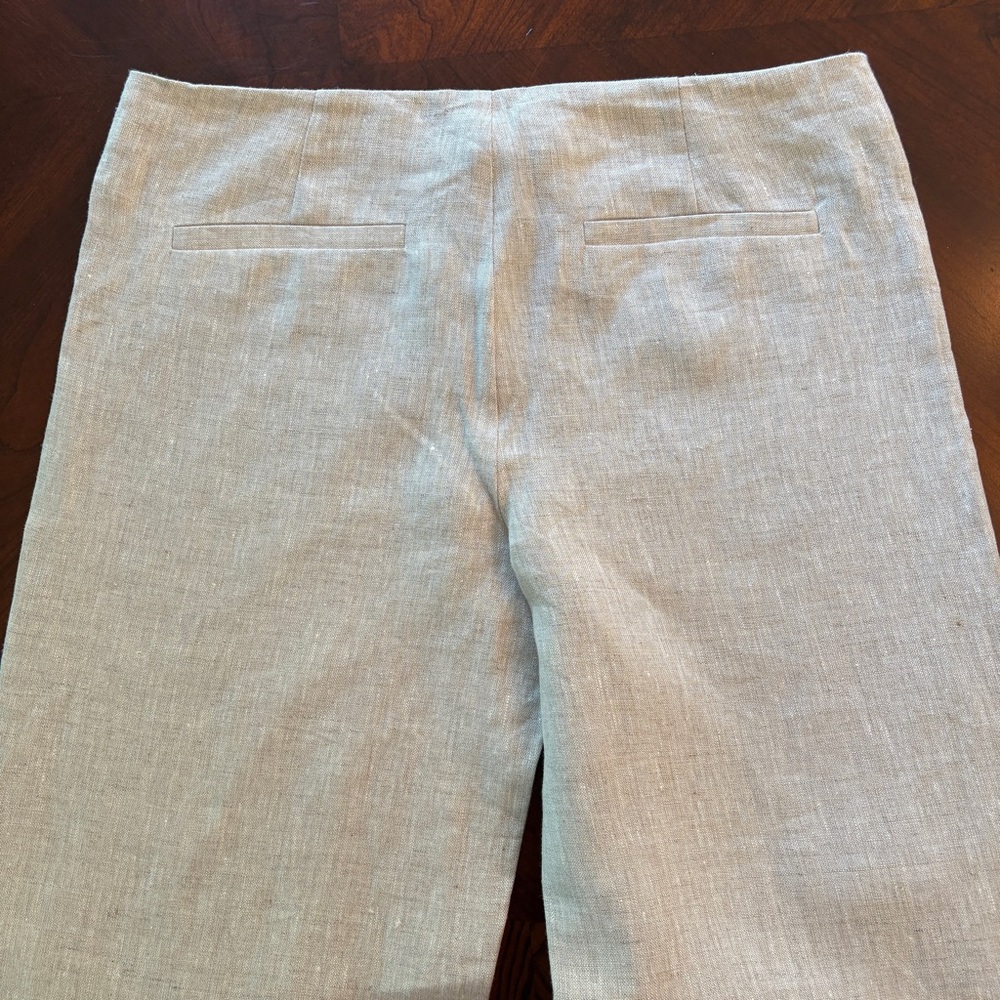 Reformation Linen Pants Vida Low Rise Oatmeal 2 - Picture 7 of 16